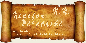 Nićifor Miletaški vizit kartica